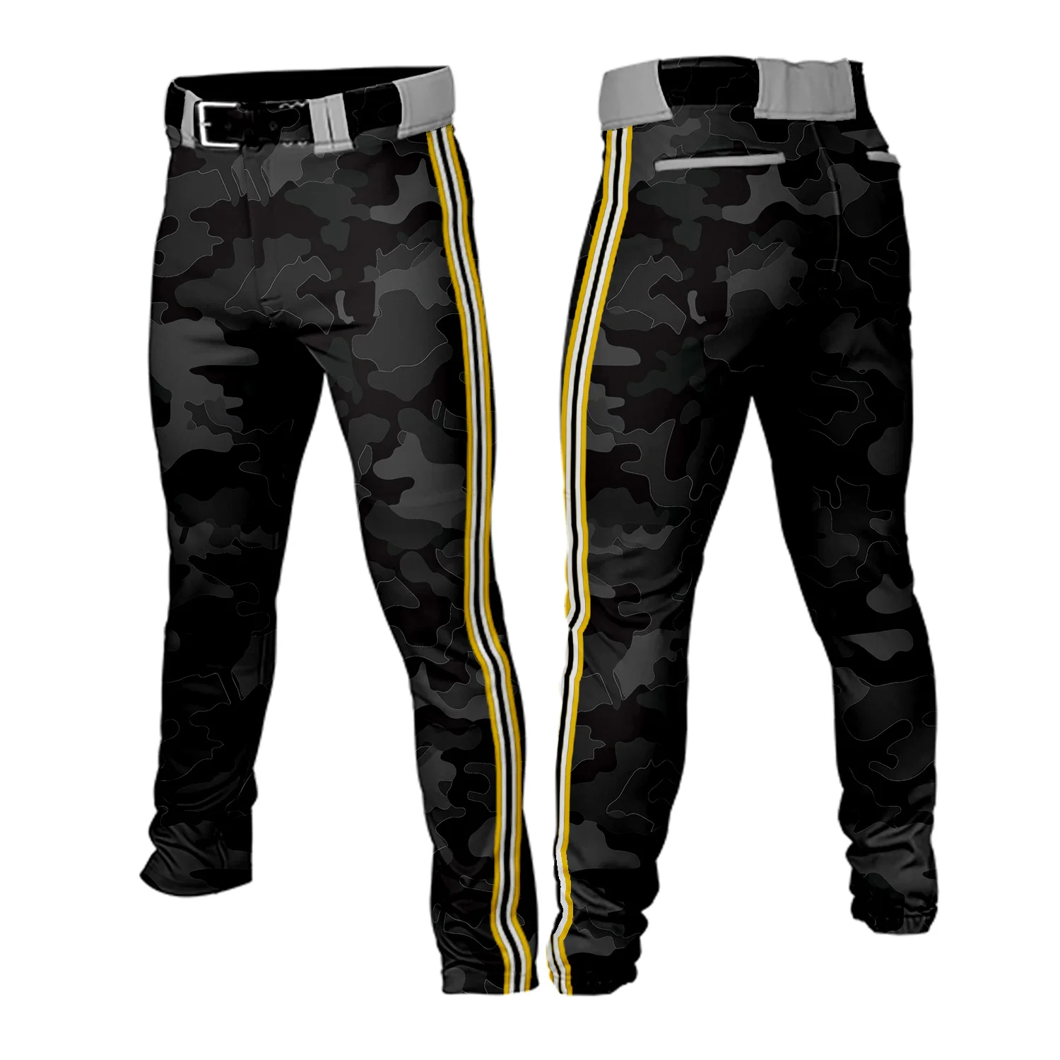 Pantalon Baseball Majestic Homme – Gris Moyen, Taille M, Coupe Détendue, Tuyau Bleu Royal