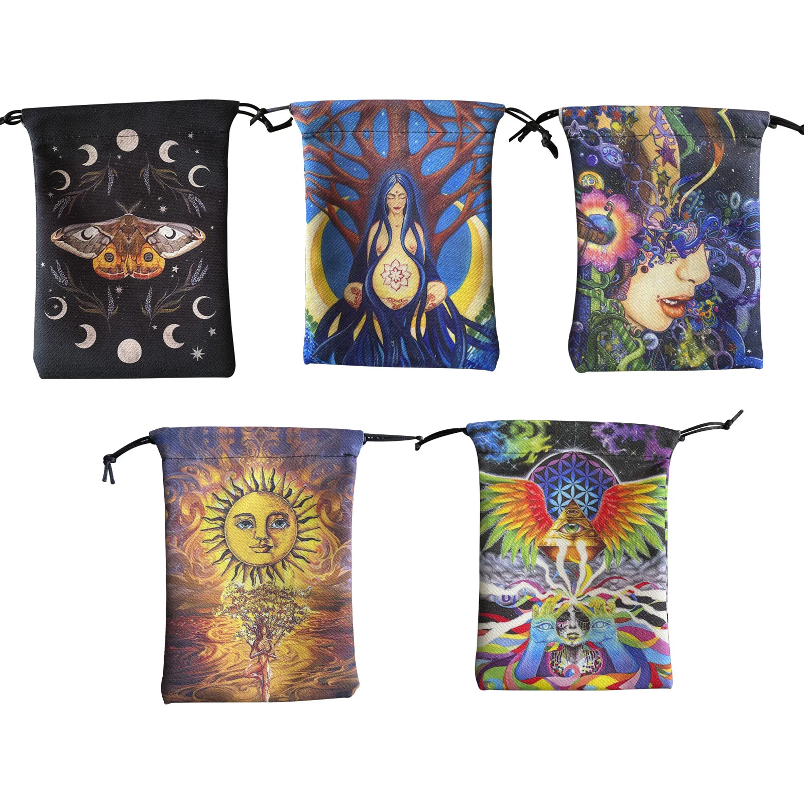 

Tarot Bags And Pouches Tarot Storage Pouch Drawstring Bag Double Side Printed Tarot Dice Bag Multipurpose Gift Bag For Tarot