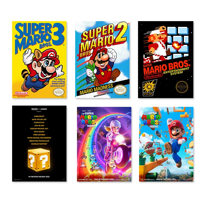 Video Game Poster Video Game Cartoon Figure Super M-Mario Cute Canvas Prints Wall Painting Bedroom Living Room Decoration Office