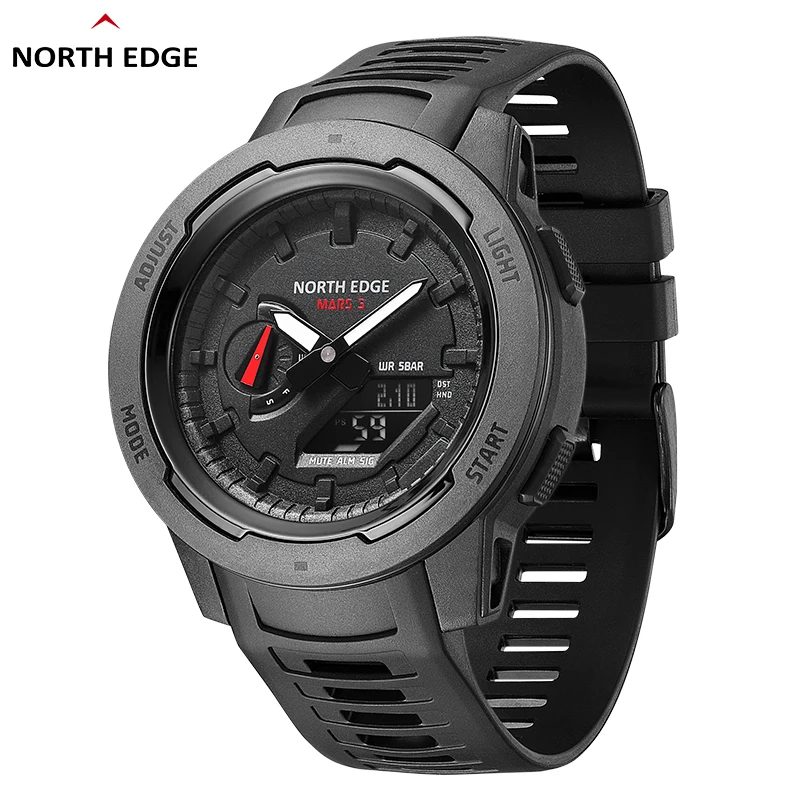North Edge Mars 3 Fashion Sports Watch Pedometro Leggero Antiurto Impermeabile 50M Mars3