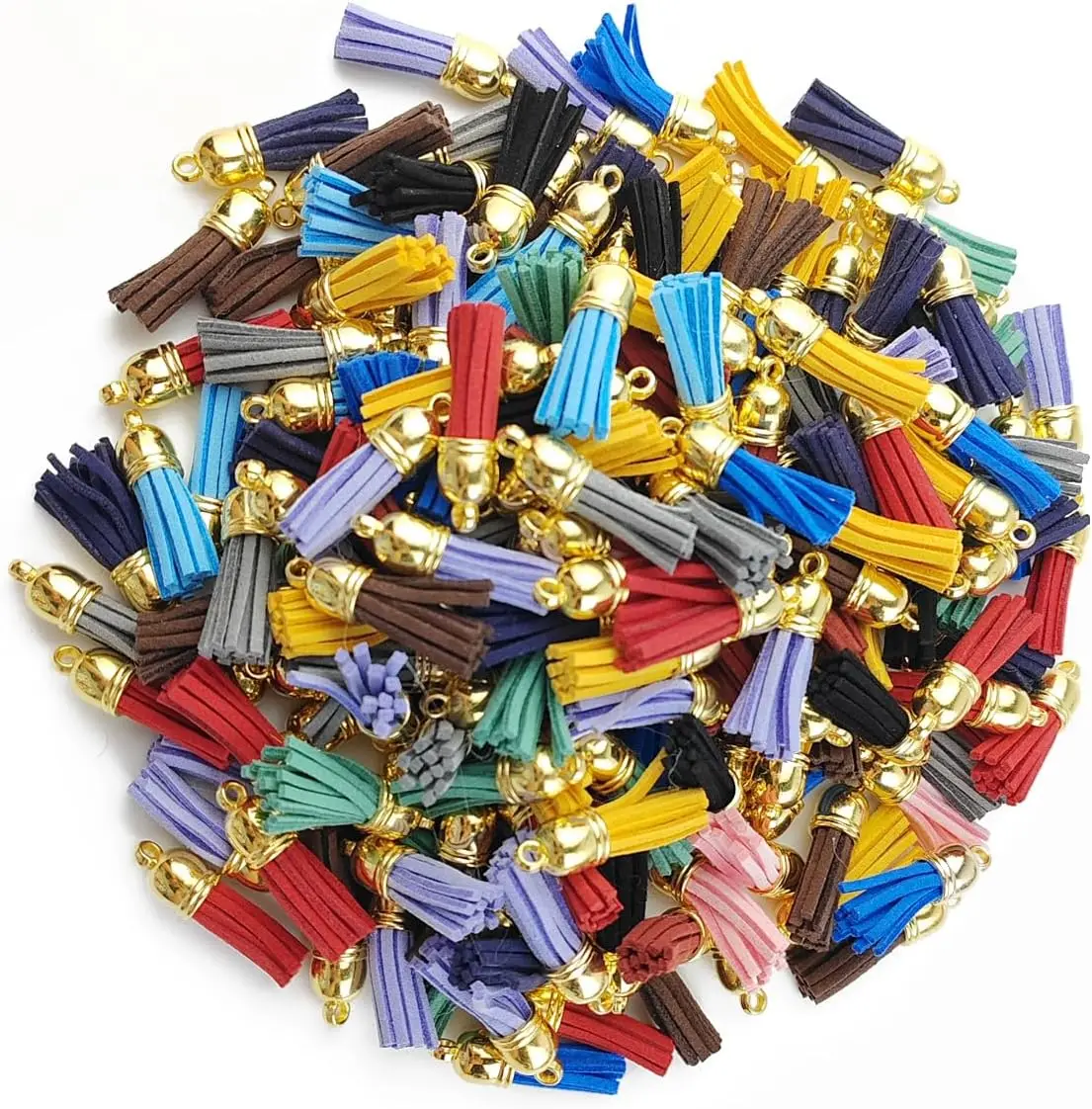 50PCS Keychain Tassels Bulk Leather Tassels for Jewelry Making