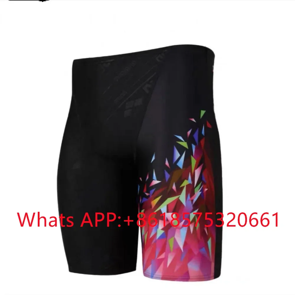 New Men's Swim Jammer Swimsuit Beach Tights Shorts Athletic Training Swimwear Swimming Trunks Bathing Suit Diving Surfing Pants 3