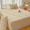 2025 New Type A Washed Crepe Yarn Printing Bed Head Small Fresh Mattress Cover 360 Degree Wrap with Elastic Bedspread 3