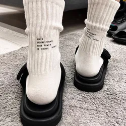 Unisex Retro Solid Color Thick Needle Sports Socks with Towel Bottom - One Size (White)