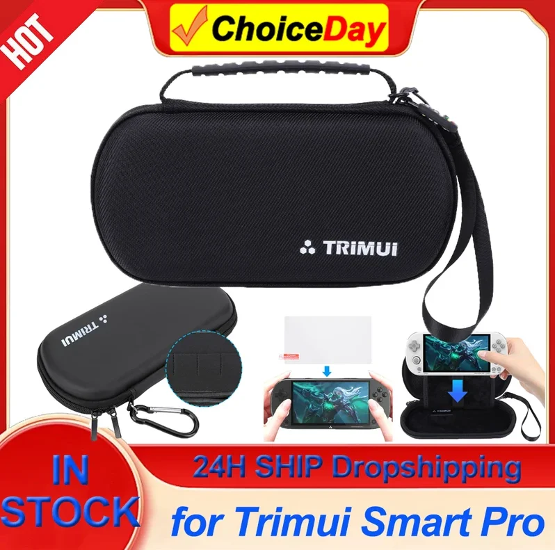 Étui rigide EVA étanche pour Trimui Smart Pro avec film verre trempé - Protection console portable
