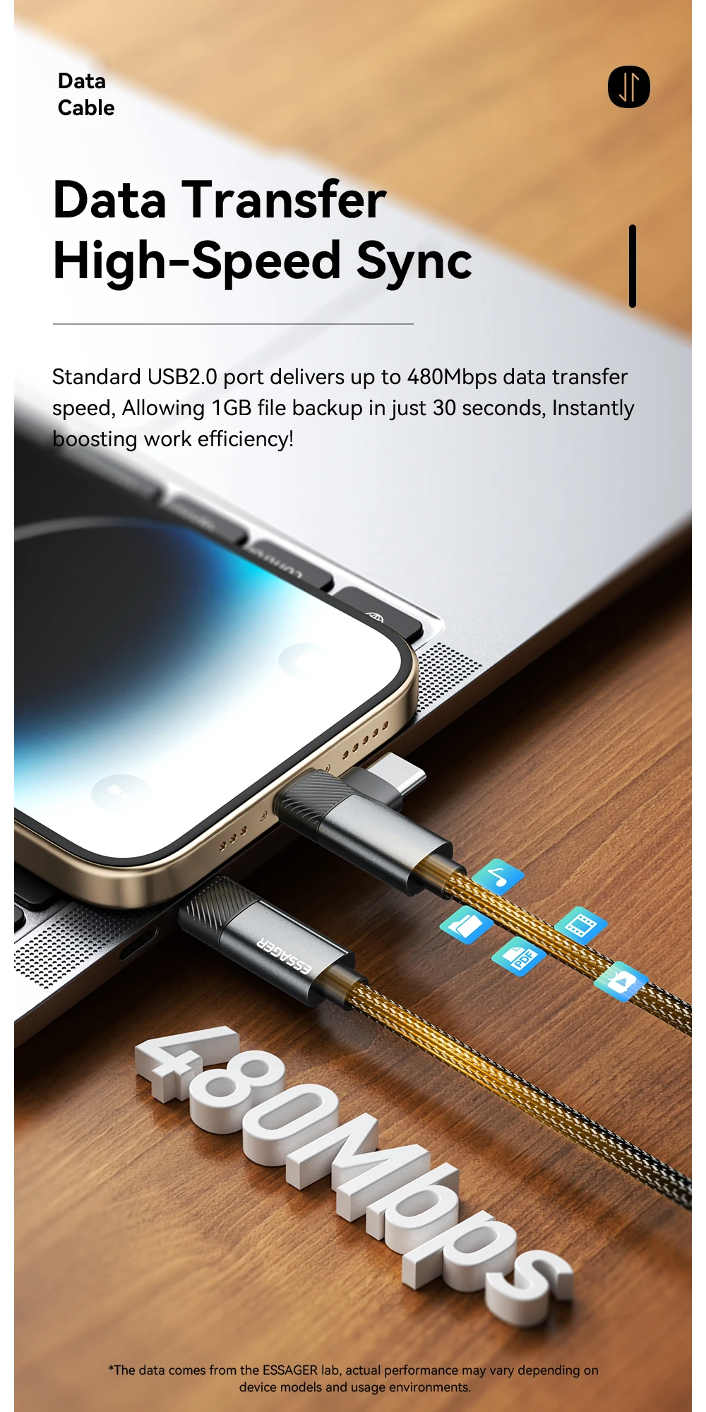 Essager PD 65W Max 2 في 1 من النوع C إلى النوع C والبرق لهاتف Samsung Xiaomi IPhone 14 13 12 11 Pro Max Xs Plus كابل بيانات