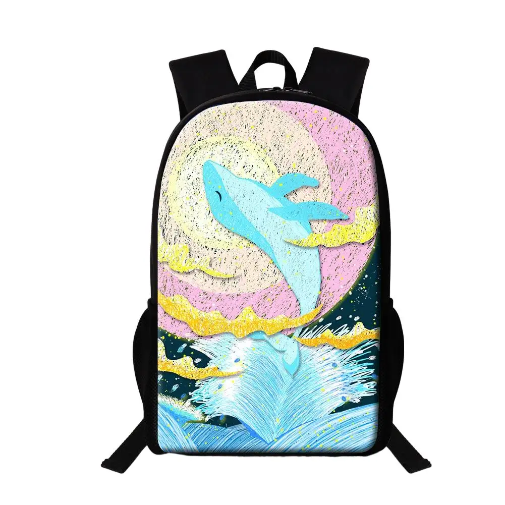 

16 Inch School Backpack For Teenage Girls Colorful Oil Painting Sublimation Bookbag For Primary Student Multifunctional Backpack