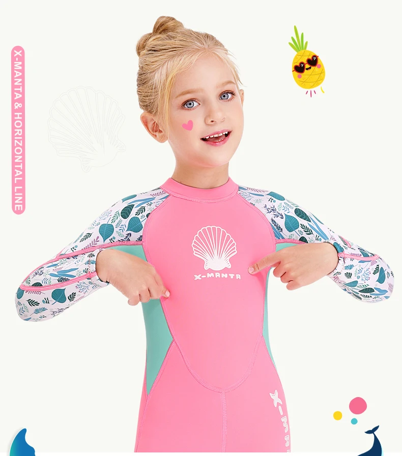Description Picture 5 of itemGirls Wetsuit Diving Suit 2.5MM Neoprene Swimsuit Long Sleeve Surfing Jellyfish Clothing Swimwear for Cold Water