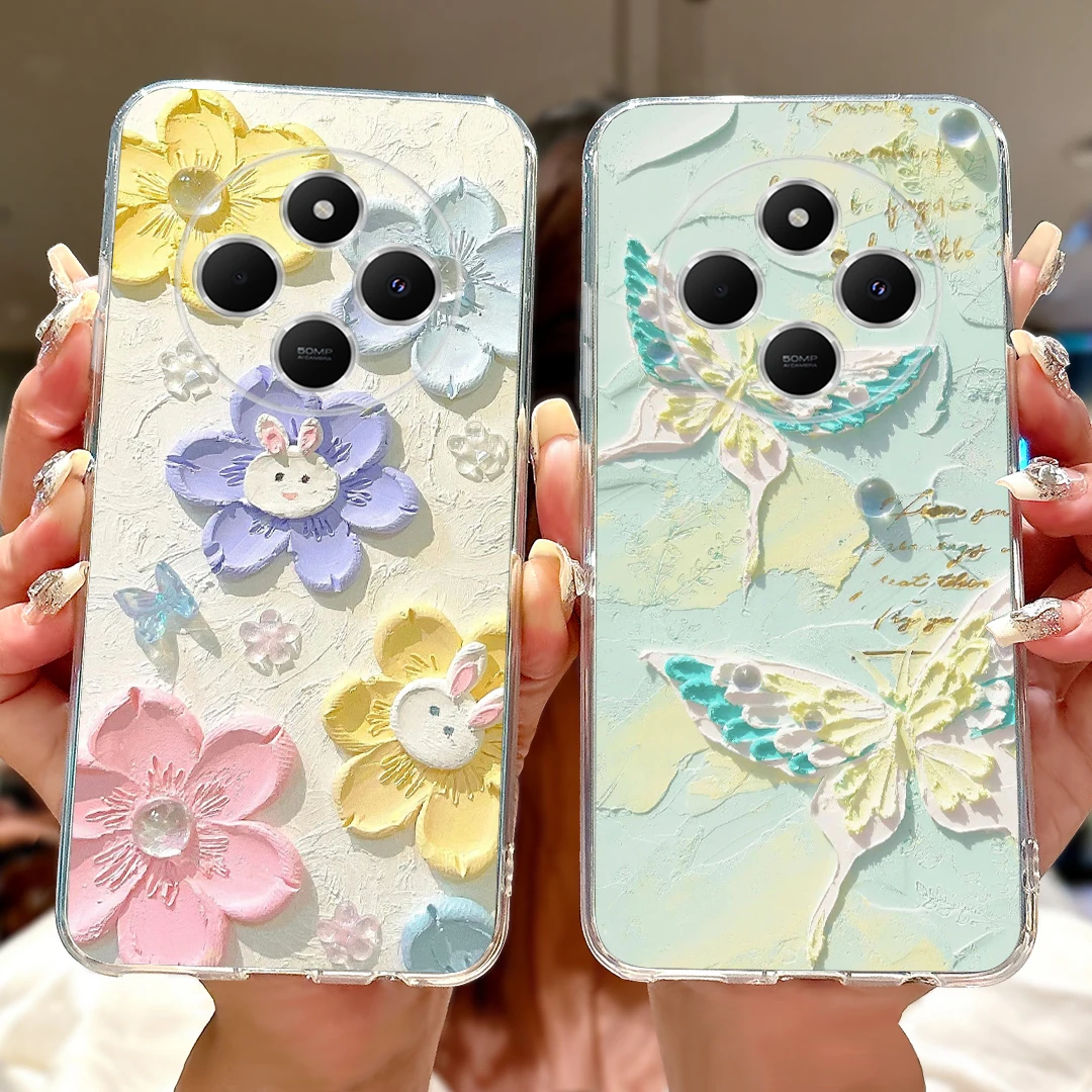 Cute Cat Cartoon Painted Soft Silicone Case - Stylish Back Cover