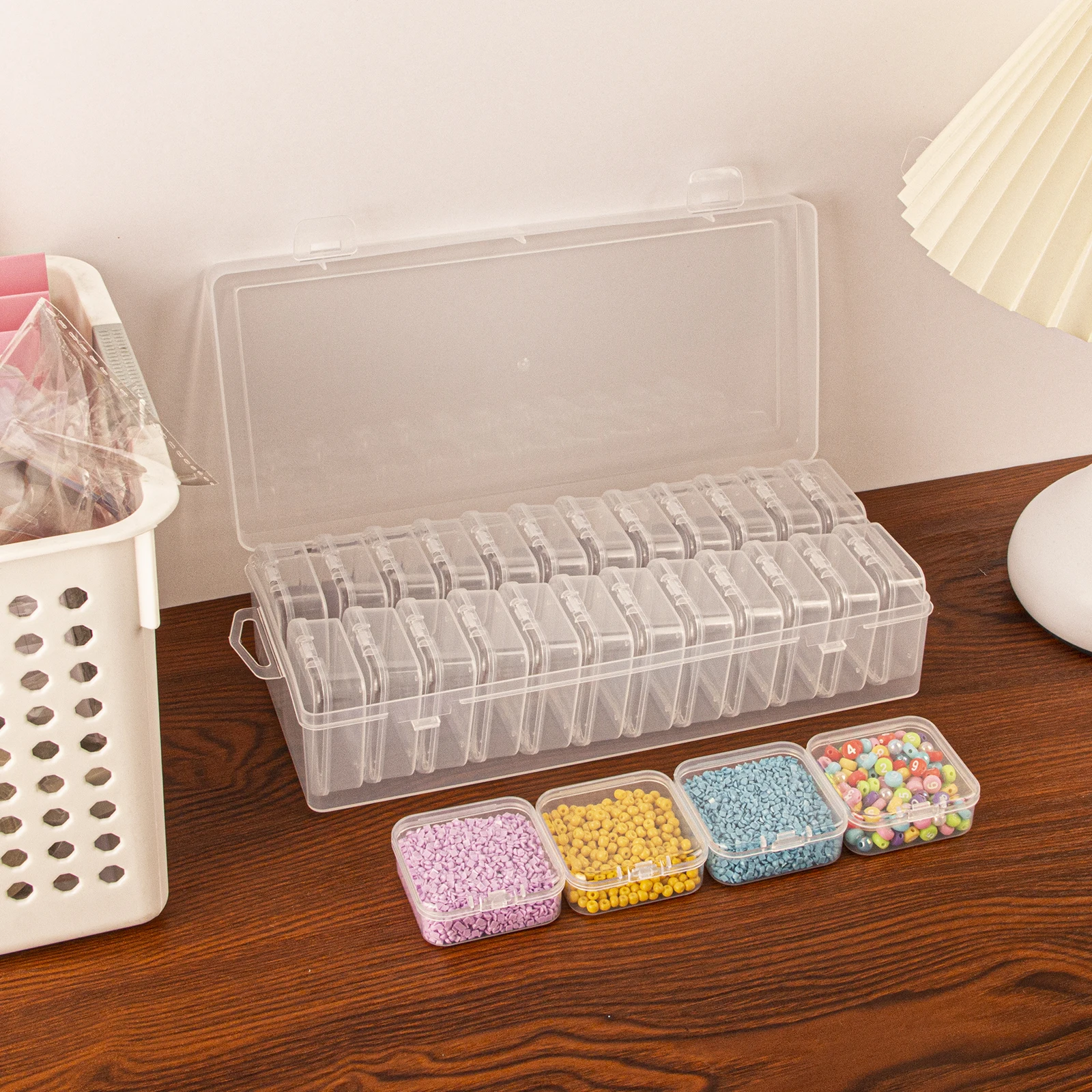 1 Set of 24 Grid Storage Boxes, Storage Gift Diamond Painting Stone Beads, Suitable for Diamond Embroidery Box DIY Craft, Storag