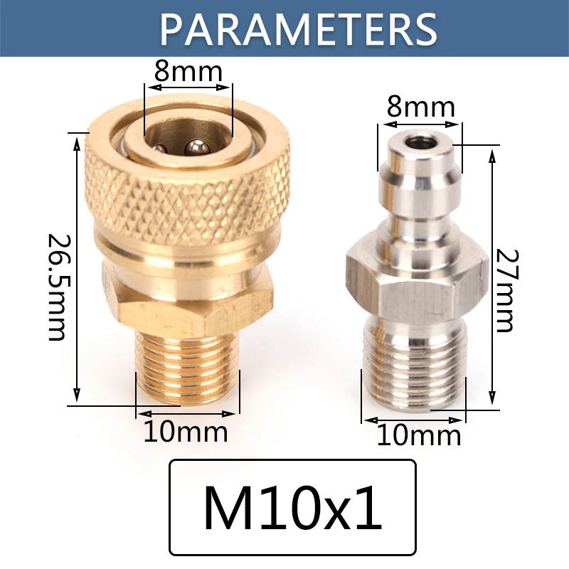 Quick Disconnect Connect Fittings and Couplers Set NPT Quick Release Couplings Air Refilling M10x1 BSPP 4500psi Air Pumps 2pcs quick connect fittings,air pump parts