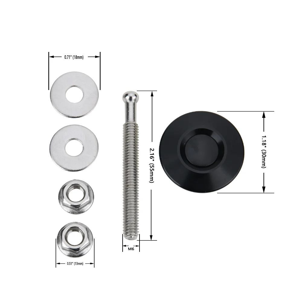 4PCS Universal 1.18"(30mm) Car Quick Release Latch Push Button Bumper Hood Lock Clip Kit Engine Bonnets Lock Vehicle Hood Pins with hood pins lock