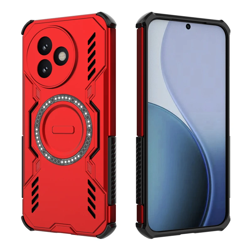 Shockproof Magnetic Adsorption Durable Phone Case with Heat Dissipation, PC+TPU Bumper Cover