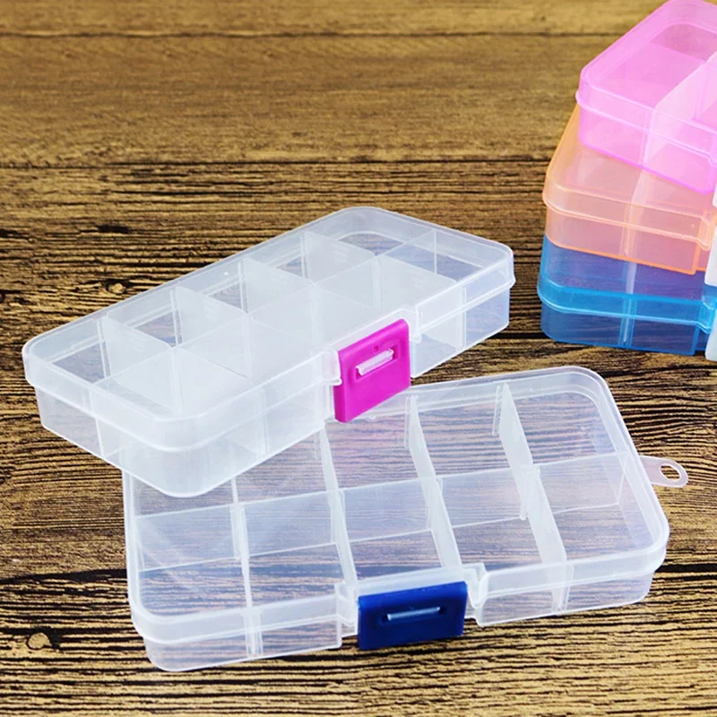 10/15/24 Grids Compartments Plastic Box Jewelry Bead Storage Container DIY Organizer Beads Bracelet Jewelry Boxes Tool Parts Box