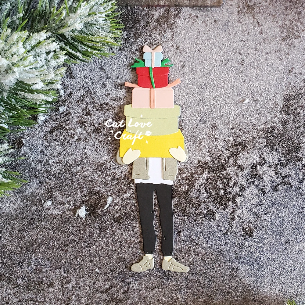 Catlove Gift Christmas tree Boy Girl Metal Cutting Dies Scrapbooking Stencil Die Cuts Card Making DIY Craft Embossing New Dies