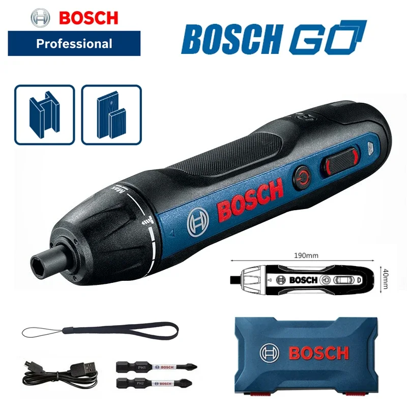 

Bosch Go 2 Eectric Screwdriver Set 3.6V 5Nm Cordless mini Hand Drill Rechargeable Screw driver Bosch Multi-Function Power Tool