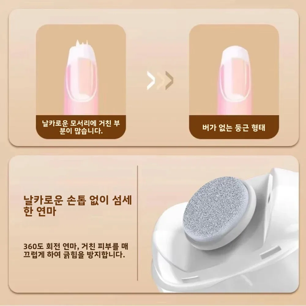 2 in 1 LED 조명 전동 손톱깎이, 용 자동 손톱 그라인더 트리머, 미니 매니큐어 도구, 네일 케어