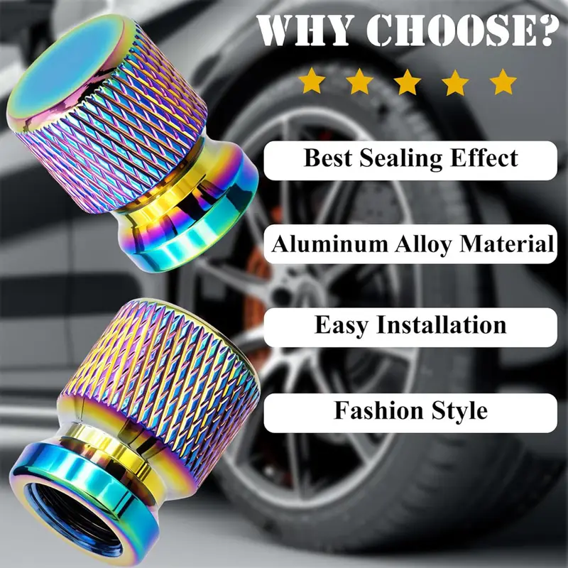 Tire Valve Stem Caps, Anodized Aluminum Wheel Valve Covers Accessories, Universal for Cars, SUVs, Bikes, Trucks and Motorcycles - Image 6