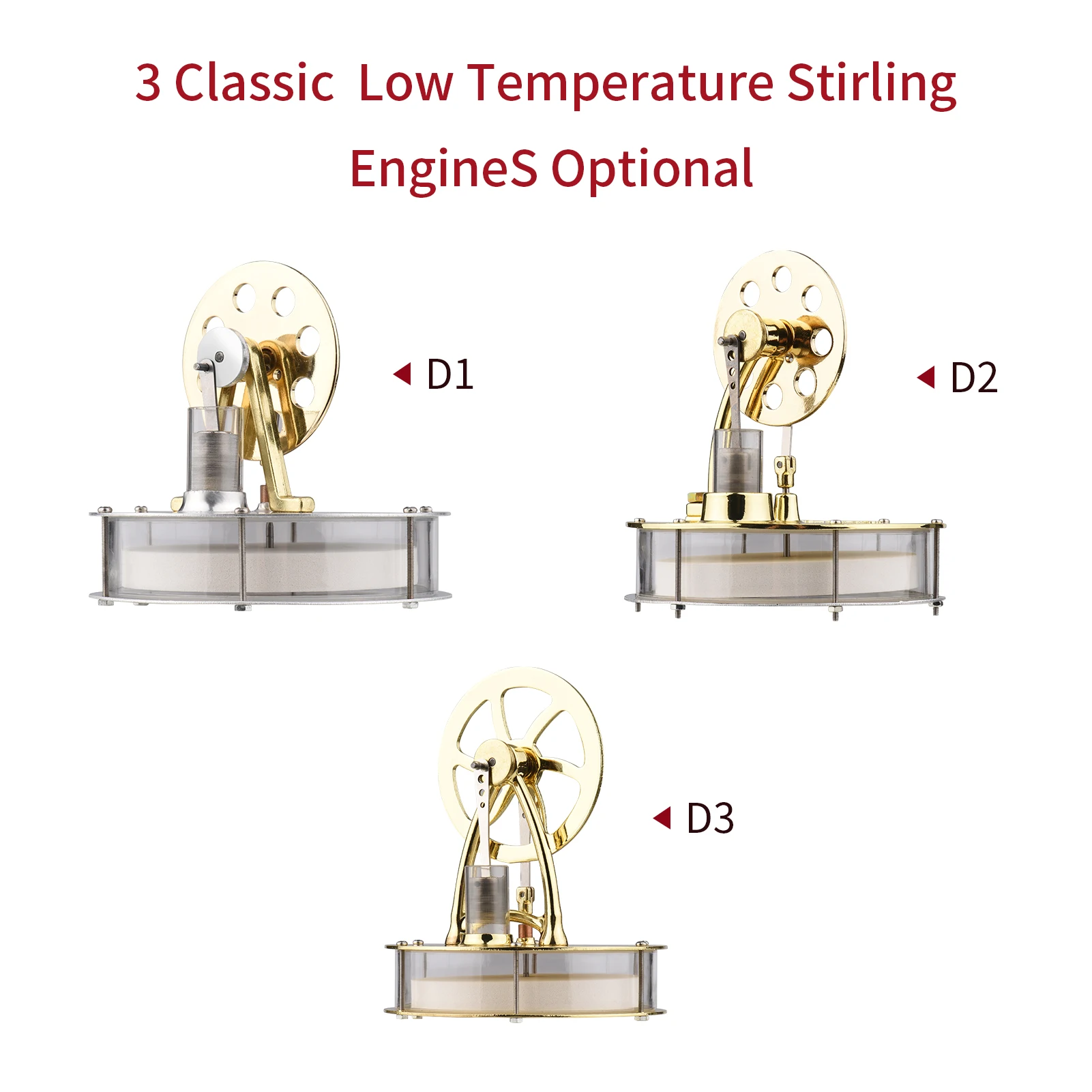 New Low Temperature Stirling Engine Physical Generator Model with Flywheel Design Science Experiment DIY Education Toy for Kids