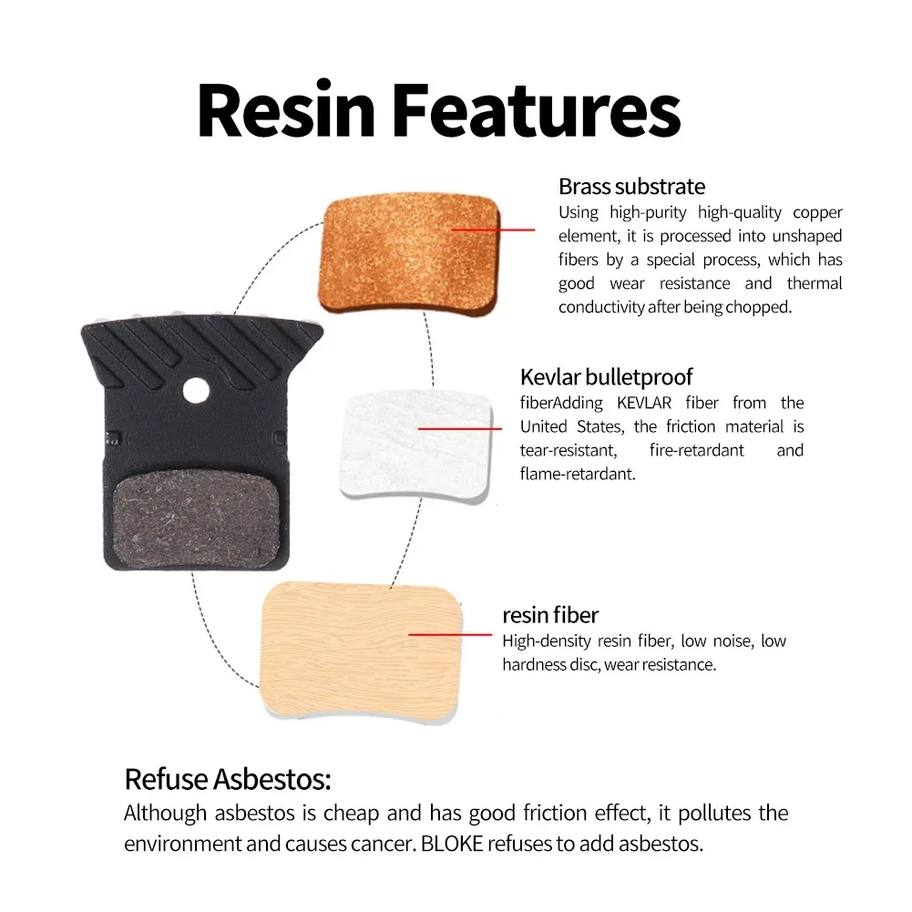 Bike Brake Pads Resin 1pair Aluminum Ceramics Cermet-Shimano L05A-RF Practical Replacement Cooling For Shimano