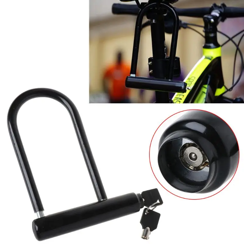 Heavy-Duty Steel U-Lock with Keys for Secure Cycling and Scooting
