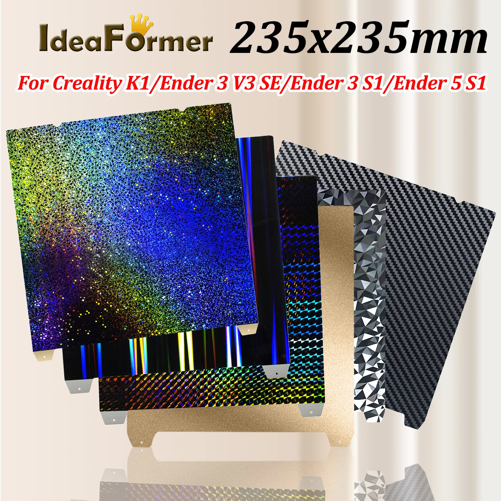 KINGROON-cama Térmico Para Improra 3D, Hoja De Acero Con Rorte PEI, 180x180 /235x235, Cama Magnética Flexible PEI Para Placa De Construcción KP3S Ender 3 CR10 - AliExprs