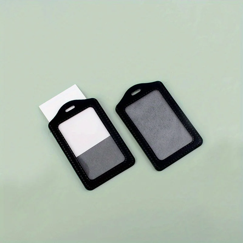 Premium PU Leather Card Holder & Lanyard - Versatile Badge and Card Organizer
