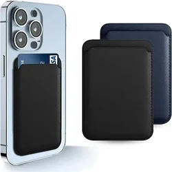 Magnetic Leather Wallet Card Holder and Phone Stand with Magsafe Support (A)