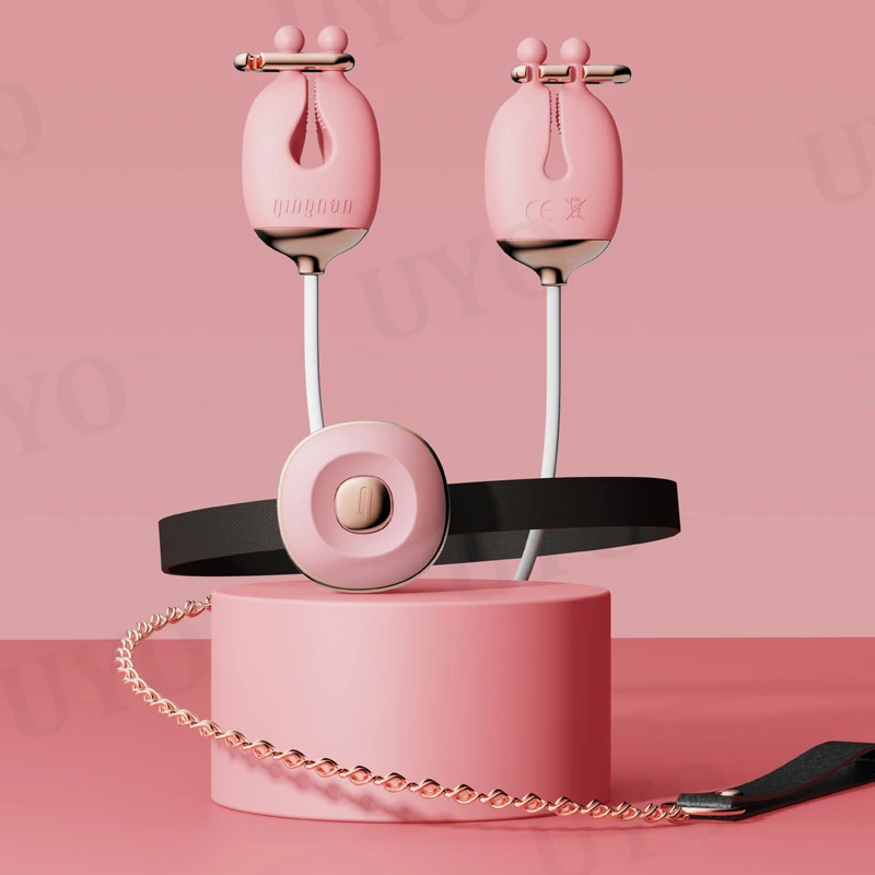 BDSM set nipple clip vibrator nipple stimulation tow chain collar couple adult games role play sex toy