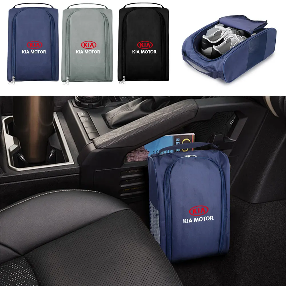 1PCS Auto Logo Sneaker Lagerung Tasche Reise Ausflug Schuh Lagerung Werkzeug Auto Zubehör Für KIA Rio Ceed Sportage Cerato soul Sorento – Detail 2