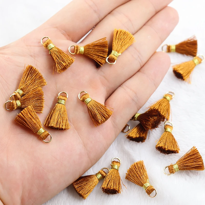 10/20/50pcs 2.5cm Delicate Mix Cotton Silk Tassel Brush Charm DIY Making Tassels Earring Pendant Jewelry Accessories Finding