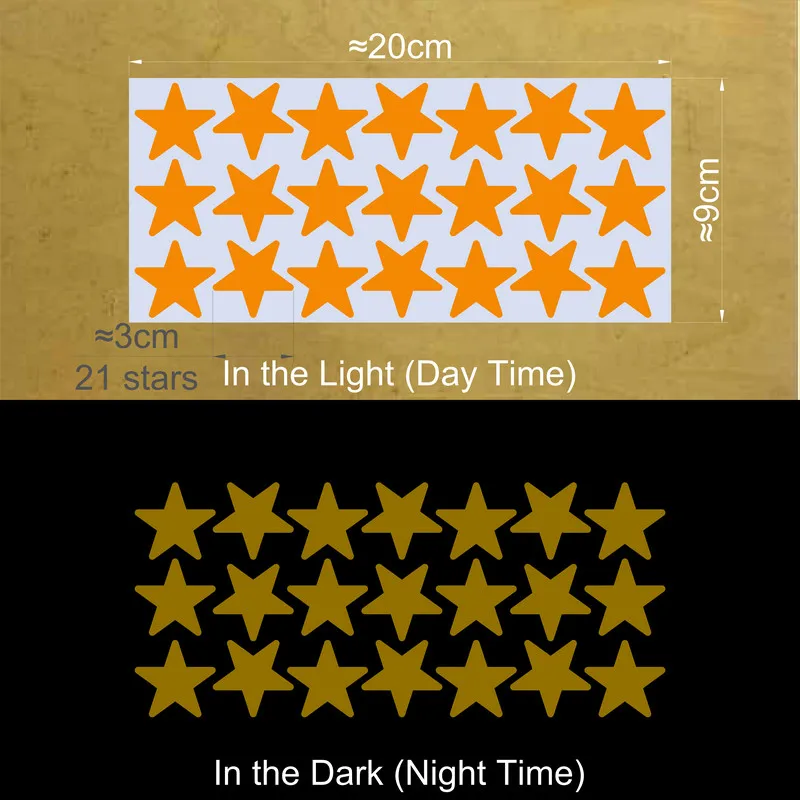 Vibrant Glowing Star Stickers for Kids' Rooms - Ceiling & Wall Decor