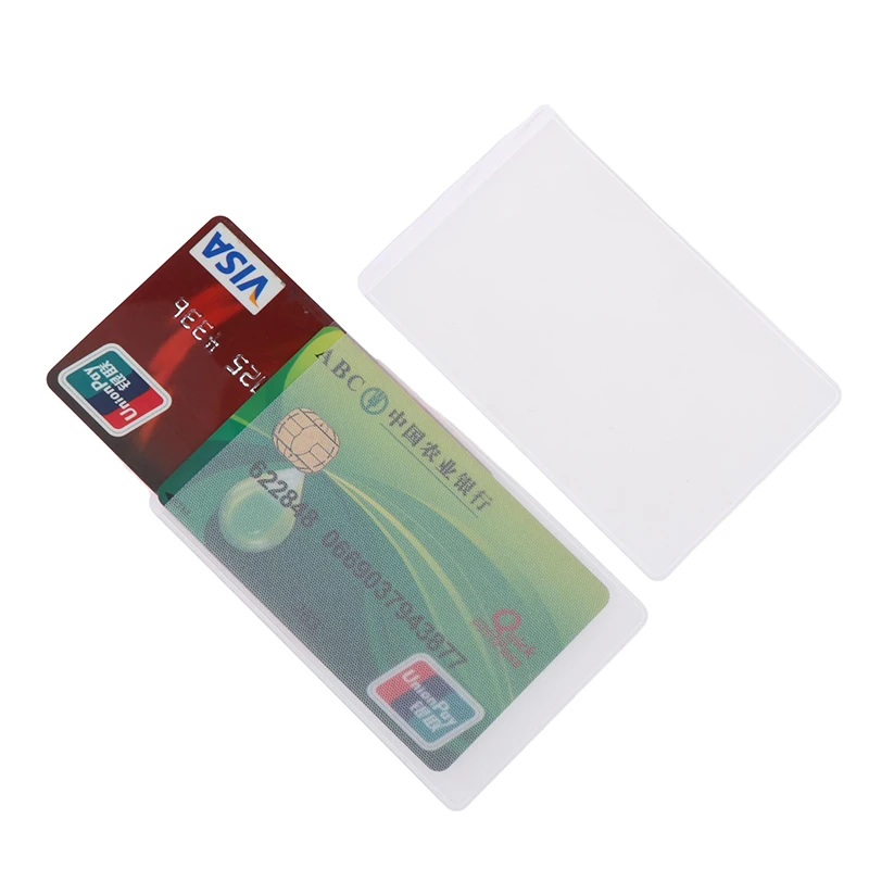 

20Pcs PVC Transparent Card Holder Waterproof Anti-degaussing Protector Card Cover Bus Business Case Bank Credit ID Card Holder