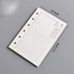 A7 Spiral Binder Loose Leaf Notebook Refill - Grid, Blank, Lined Pages for Creative Journaling & Planning (One day)