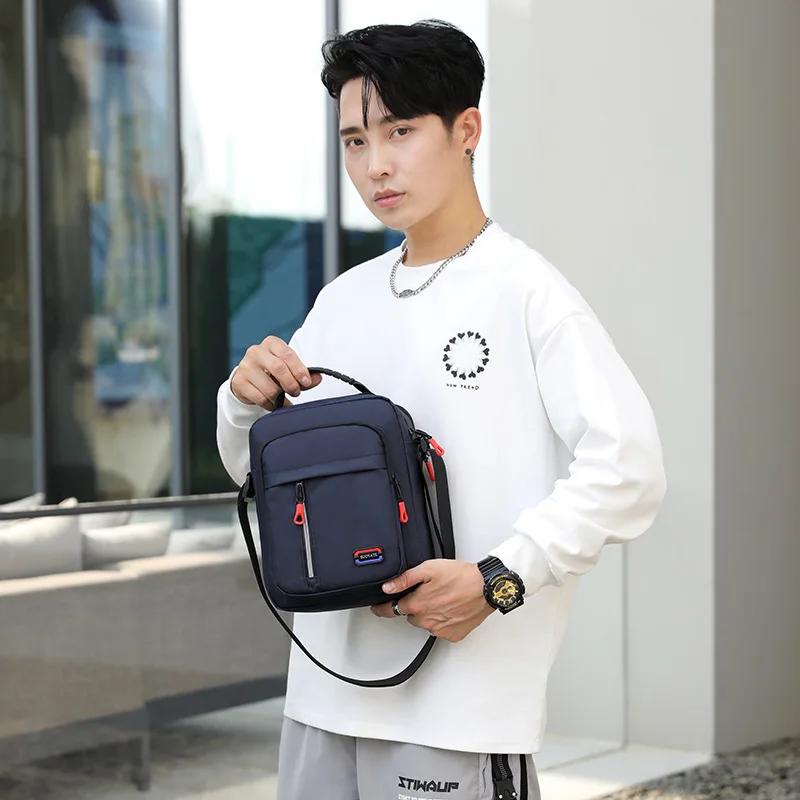 Men's New V-pattern Fashion Embroidery Single Shoulder Crossbody Bag, New  Wave Pattern Colorful Ribbon Crossbody Camera Bag, Belt Square Leisure  Small Bag - Temu