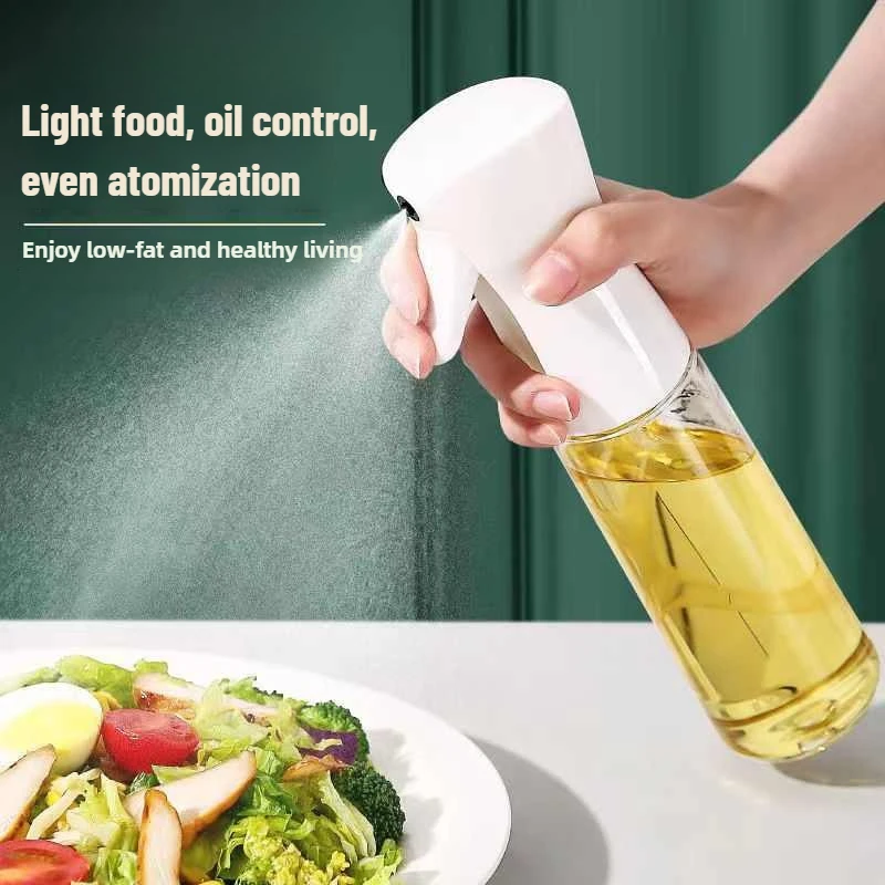 200/500ML Glass Oil Dispenser Pump Bottle with Mist Spray Nozzle for Healthy Oil Spraying in Kitchen accessories