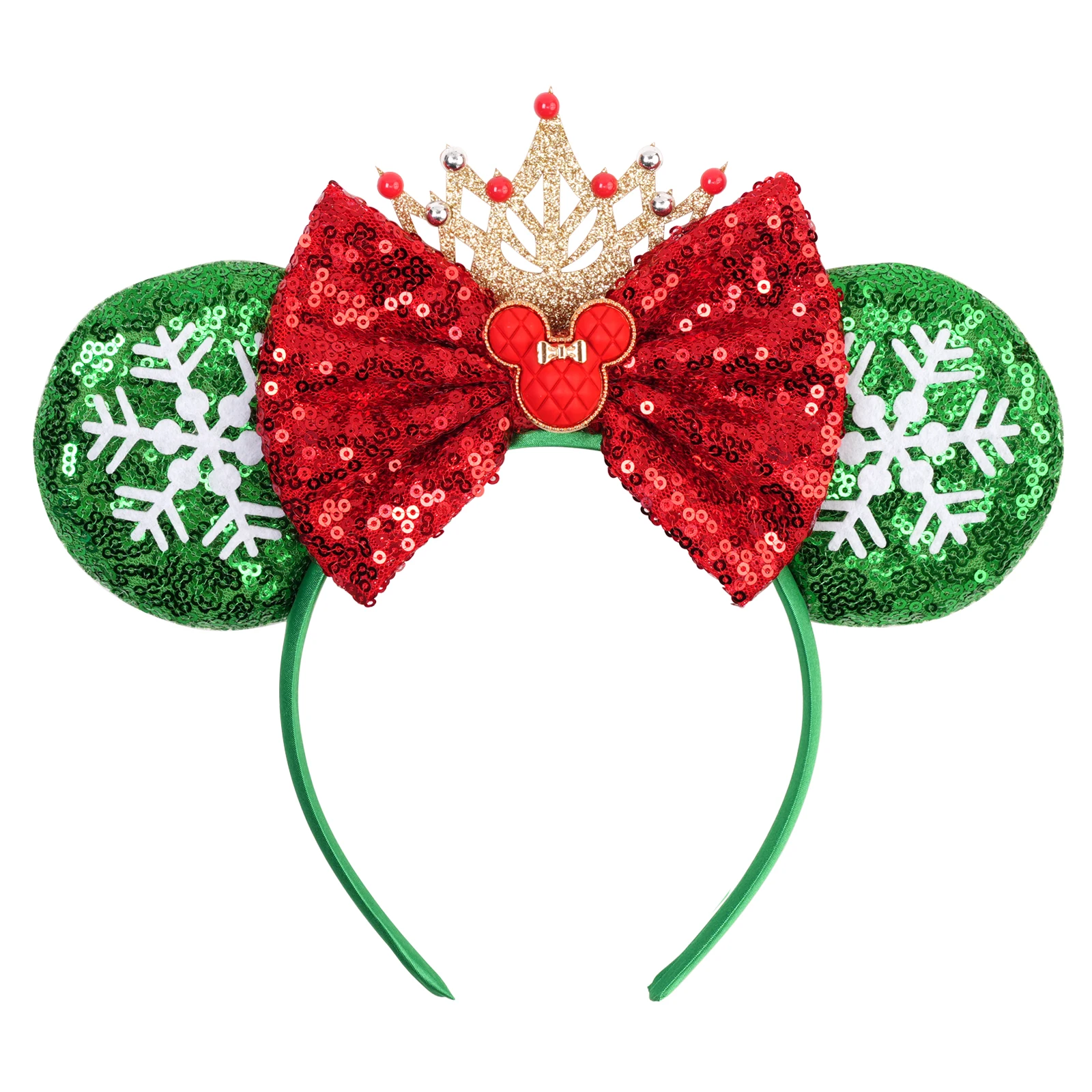 Weihnachten Mickey Mouse Ohren Stirnbänder Frauen Festival Party Cartoon Stirnband für Mädchen Kinder Pailletten Schleife Haarband Haarschmuck – Detail 9