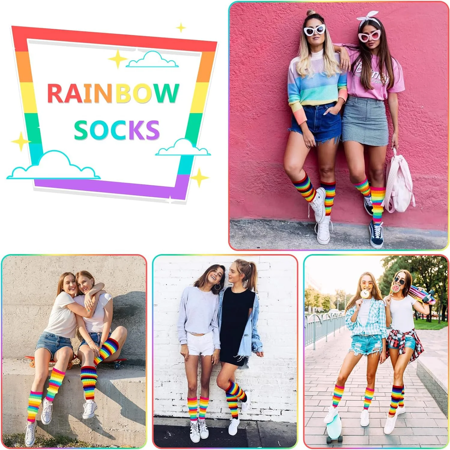 Description Picture 3 of itemWomen Knit Leg Warmers - Neon over the Knee Ribbed Knit Leg Warmer Socks, 80s Party Dance Sports Long Yoga Leg Warmers