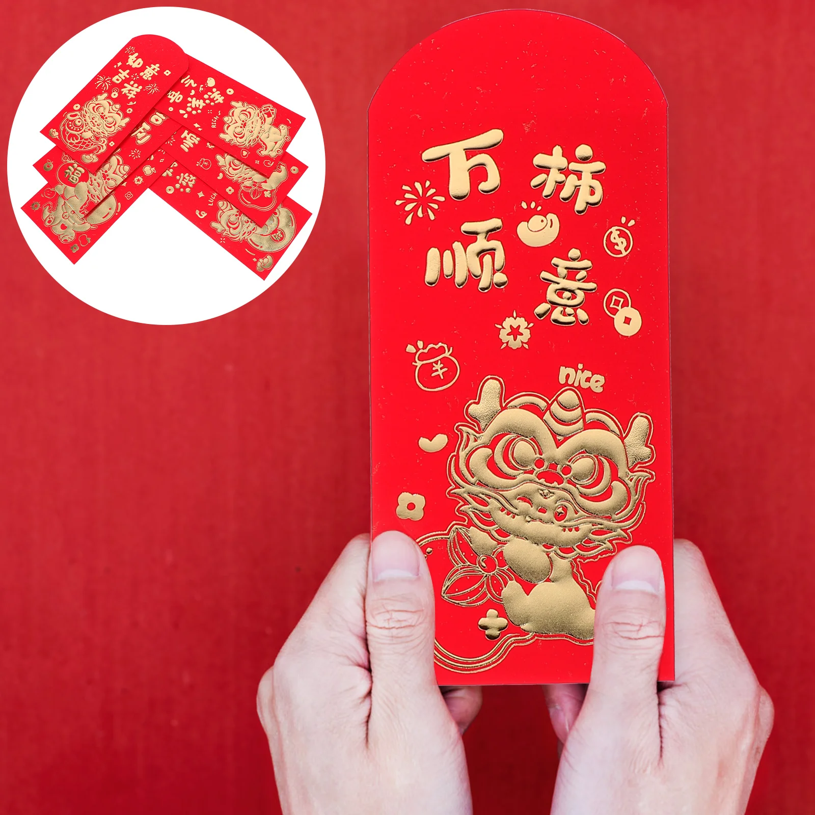 Chinese New Year Red Envelopes 30Pcs Large Red Packet 2024 Year The Dragon Hong Bao Spring Chinese Lucky Money Pockets Wedding 2024 dragon folding stretching red packet with slots spring festival money red pockets new year supplies