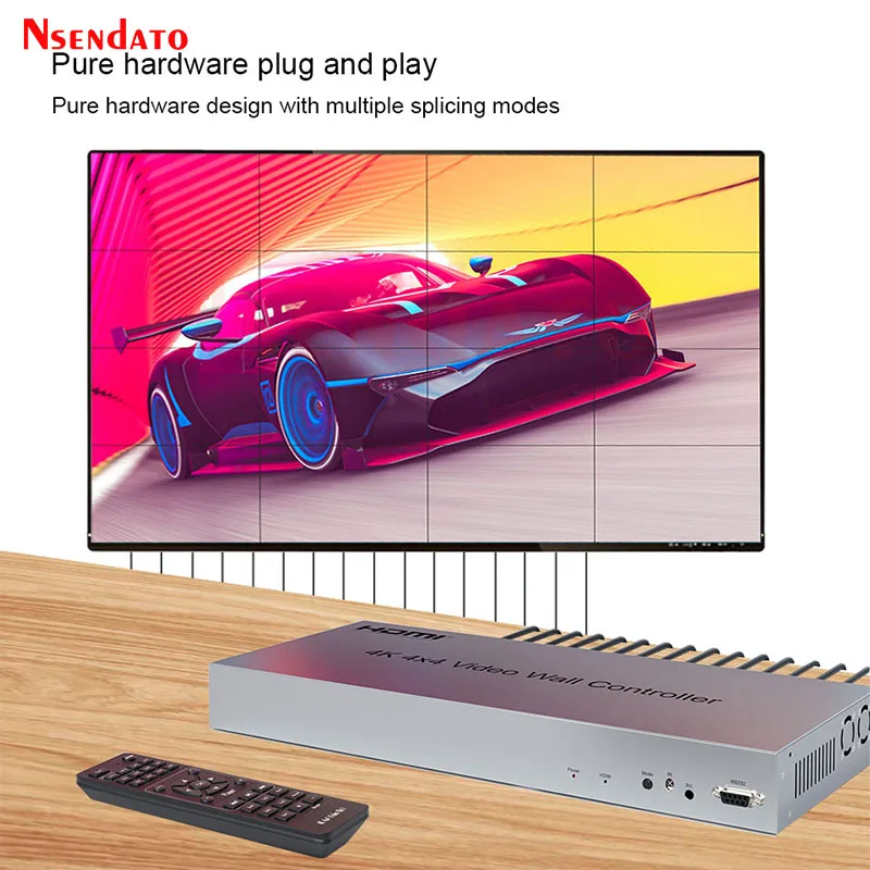 HDMI Video Wall Controller 4x4 4k HDMI Video wall Processor Stitching 1x16 3x2 3x3 3x4 3x5 5x1 multi screen processor splicer