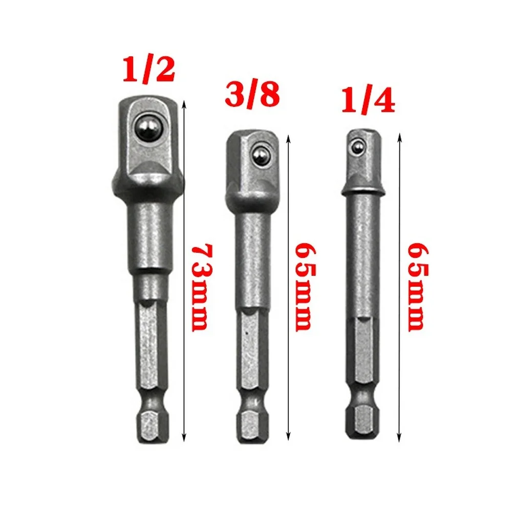 Drill Bits Adapter Socket Adapter Converter Ratchet Wrench Adapter Drill Chuck Adapter Battery Charger Extension Adapter 1/4" 3/8" 1/2" Driver Adapter Hex Wrench Adapter Power Extension Drill Bits Bar Hex Bit Set Power Tools for Drills Nut Driver