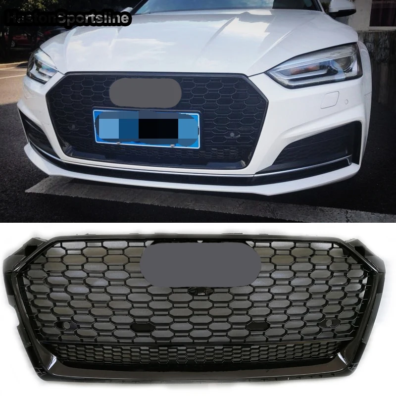 車の装飾アクセサリー,光沢のある黒のグリル,rs5,Quattro,車の装飾