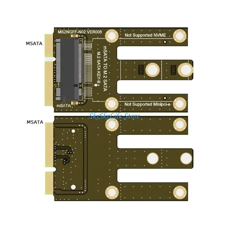 E65E MSATA-M.2 SATA3.0 어댑터 카드 보드 변환기 확장 카드 교체 지원 2230 2242 확장