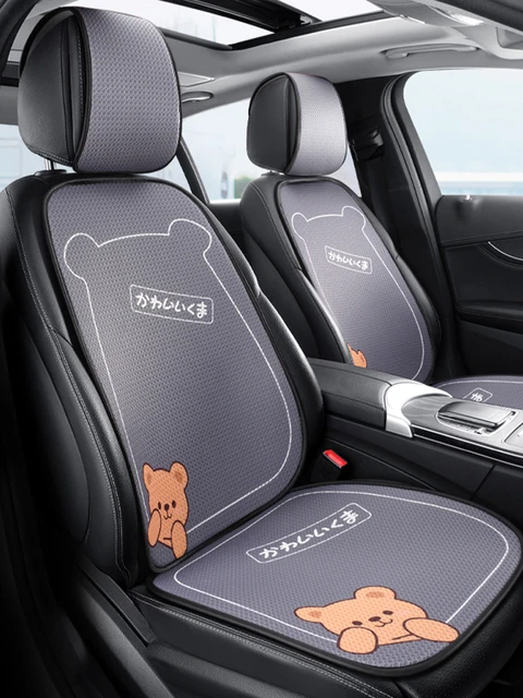New Cartoon Bear Car Seat Cushion Pad Cellular Seat Covers Four Season  Universal Breathable Anti Slip Ice Silk Auto Cushion Set - AliExpress
