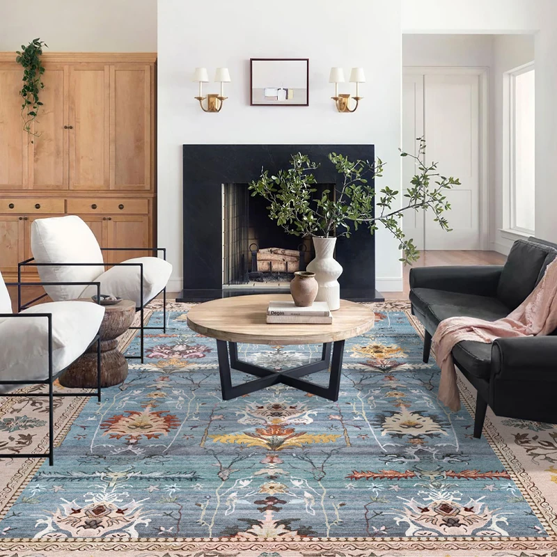 European Living Room Decoration Vintage Carpet Home Cloakroom Non-slip Mat Ethnic Style Rugs for Bedroom Large Area Lounge Rug Plush Rug Decorative Carpet Silk Wool Rug Plush Carpet Non Slip Carpet Imitated Cashmere Carpet Crystal Pile Rug Coral Velvet Rug