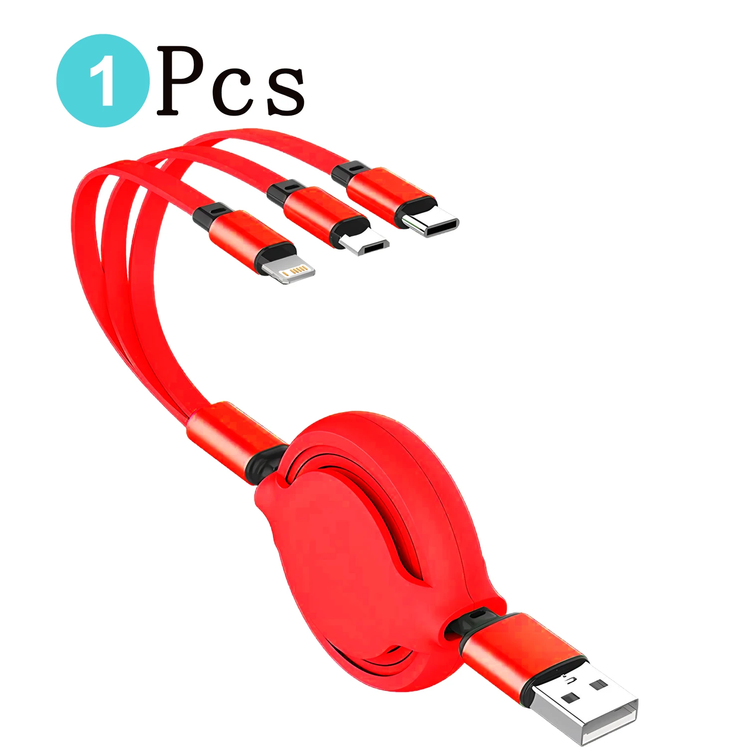 Cavo dati USB retrattile 3 in 1 per telefono, tipo C, USB 100W, cavo di ricarica rapida, adatto per iPhone, Huawei, Xiaomi, Android, Micro