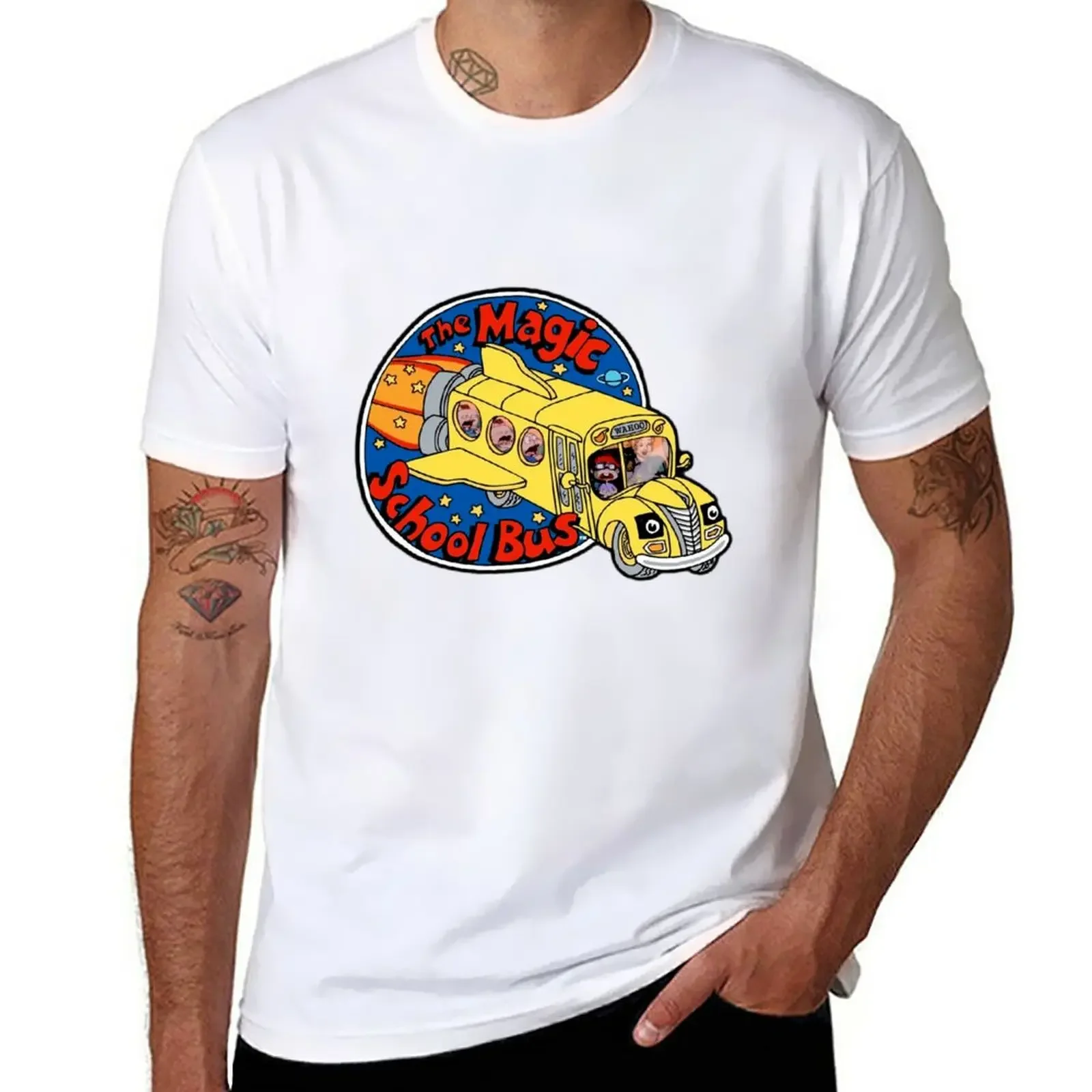 The Magic School Bus T-Shirt Tees Magliette Vintage Per Uomo Cotone