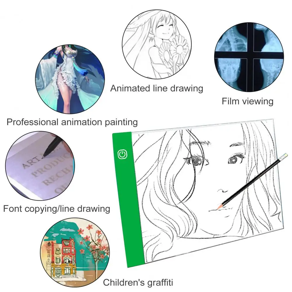 

Cartoon Light Box Ultra-thin A4 Led Light Pad Adjustable Brightness Tracing Light Box for Rhinestones Painting for Expression
