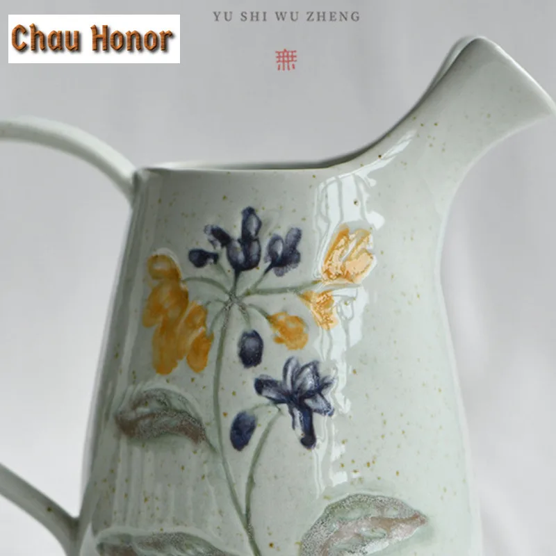 330ml Hand-painted Coarse Pottery Tea Pitcher Tea Coffee Divider Cha Hai Dispenser Justice Cup Tea Fair Mug For Tea Supplies