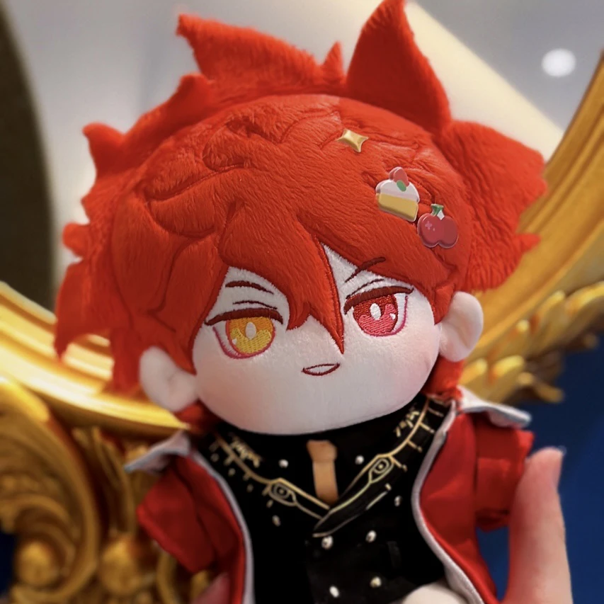 

Game Anime Fate/Grand Order Karna Theme 20cm Sun Red Hair Plush Stuffed Doll Body Soft Plushie Cosplay Cute DIY Fans Gift